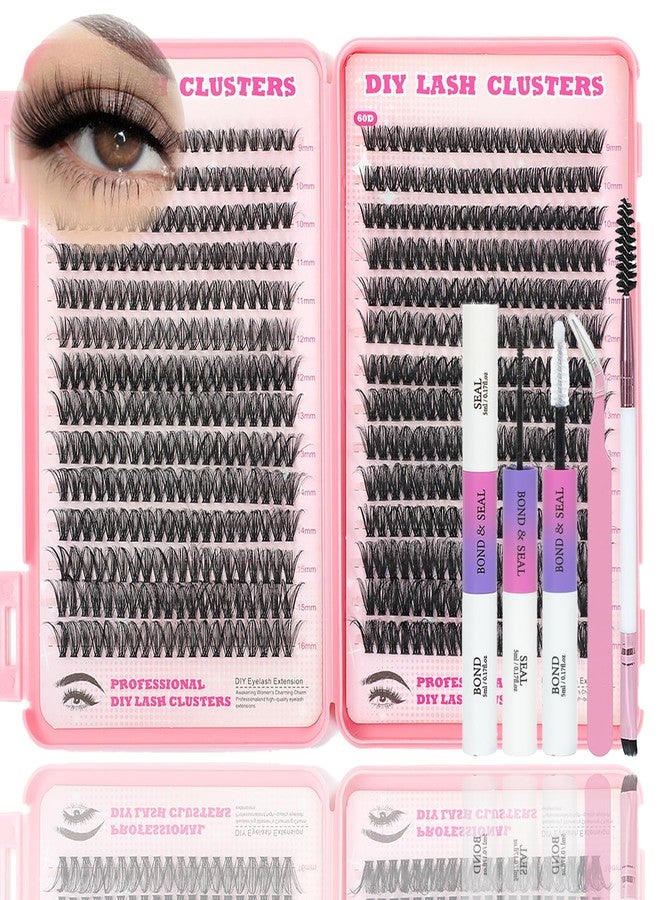 ISTGIFT Lash Clusters Kit, 560 Pcs Eyelashes Clusters Kit 9-16mm Individual Lash Extension Kit D Curl Fluffy Wispy False Eyelashes (50D+60D New, Lash Clusters Kit) - Image 1